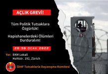 İDHF; Politik Tutsaklarla Dayanışmak İçin Açlık Grevindeyiz!